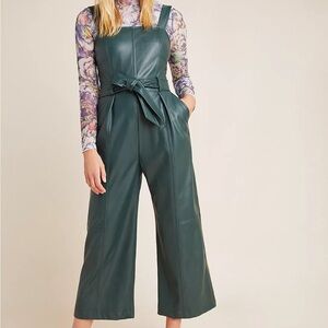 Faux Leather Green Jumpsuit